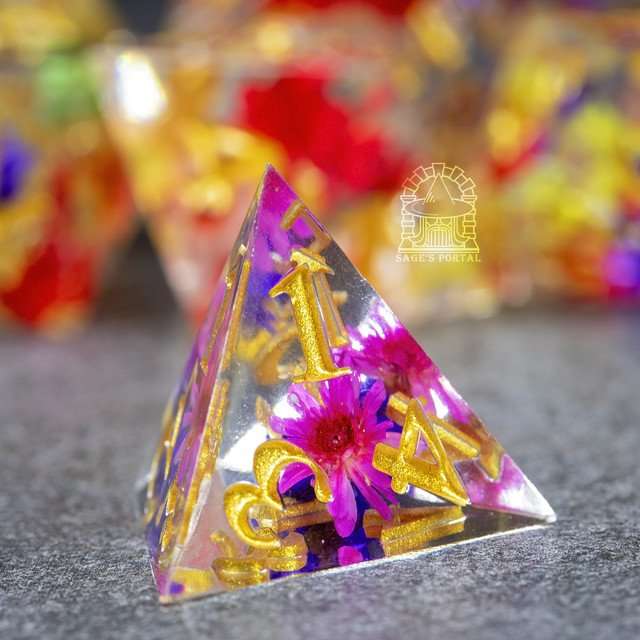 Sage's Freedom Florets Sharp Edge Resin Polyhedral Dice Set image 6