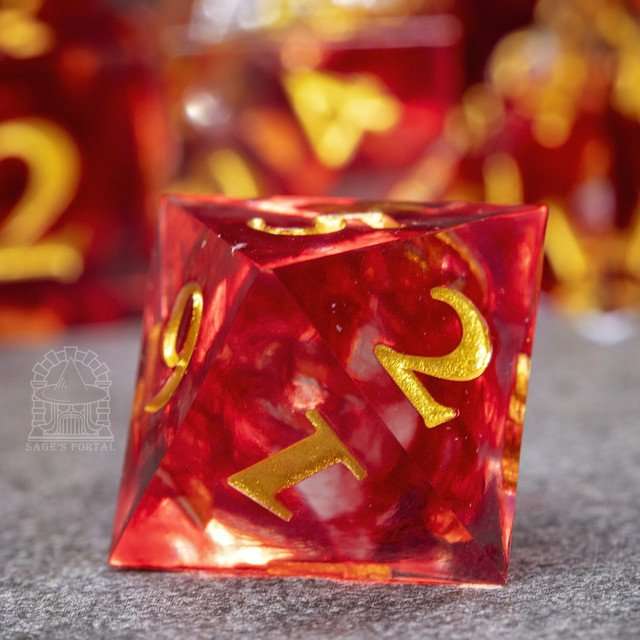 Sage's Orb of Hemomancy Sharp Edge Resin Dice Set image 4