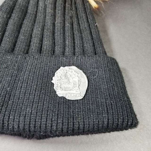 Sage's Cap - Black Wool Beanie with Raccoon Pompom image 14