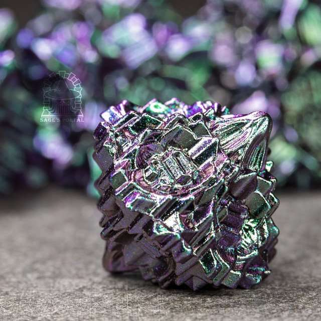 Sage's Deadly Lotus Witch's Curse Metal Polyhedral Dice Set image 7