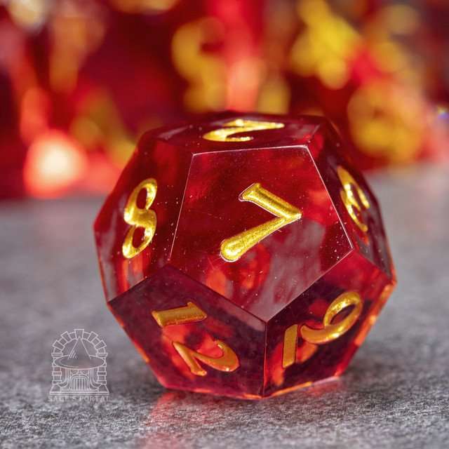 Sage's Orb of Hemomancy Sharp Edge Resin Dice Set image 1