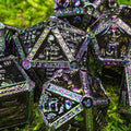 Sage's Lich's Phylactery Black/Rainbow Metal Polyhedral Dice Set image 0
