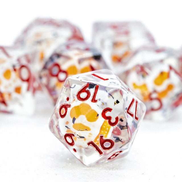 Sage's Familiars - Animated Skull Resin Polyhedral Dice Set image 1