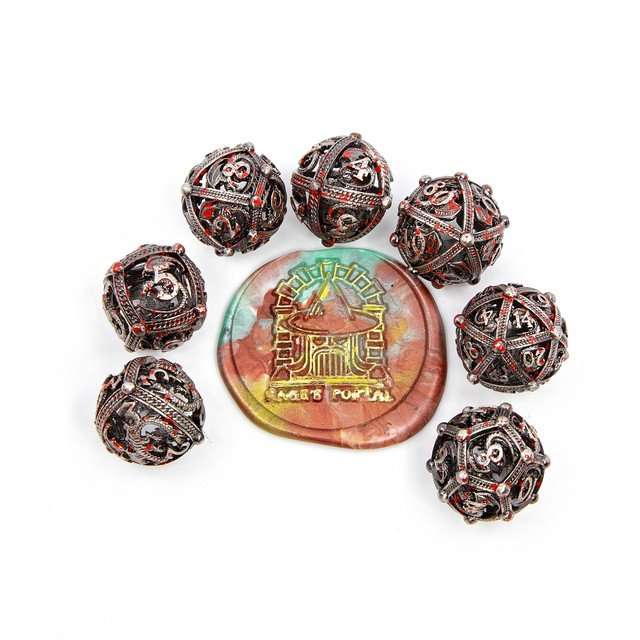 Sage’s Dragon Orb Rolling Doom Hollow Metal Dice Set image 13