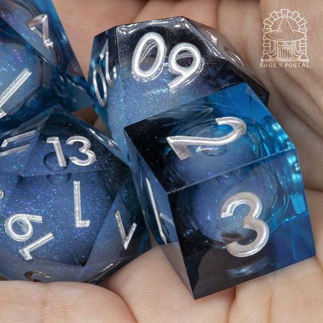 Sage's Midnight Souls Liquid Core Sharp Edge Resin Dice Set image 10