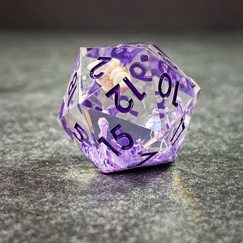 Sage's Orbs - Purple Ocean Depths Sharp Edge Resin Polyhedral Dice Set image 5
