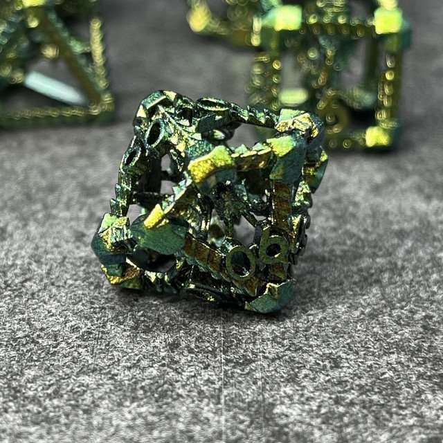 Sage's Draconic Prison Nightshade Cage Hollow Metal Dice Set image 8