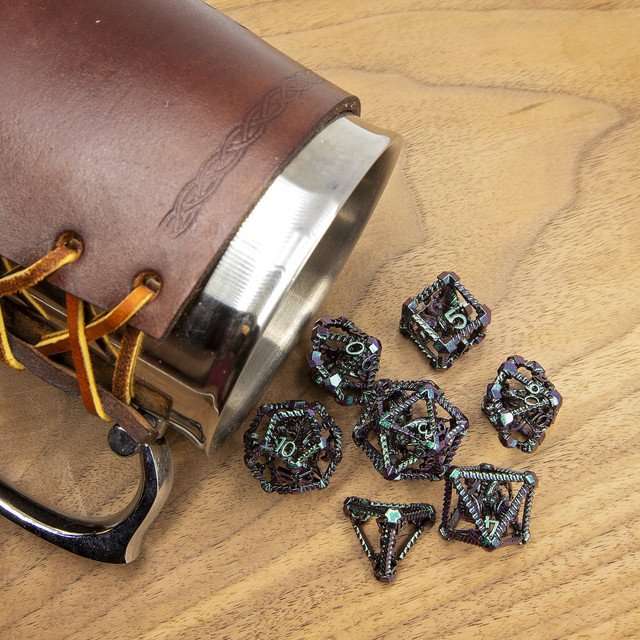 Sage's Draconic Prison Witch's Curse Cage Hollow Metal Dice Set image 8