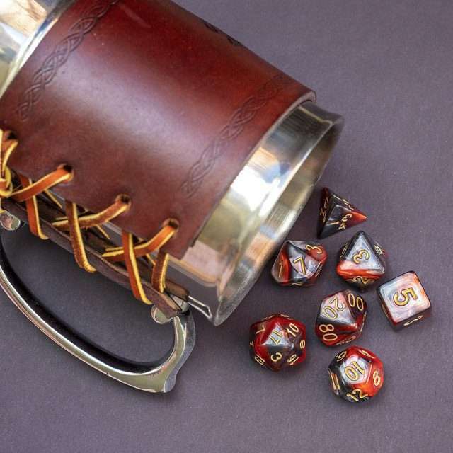 Sage's Stones - Copper/Mica Gold Ink Acrylic Polyhedral Dice Set image 9