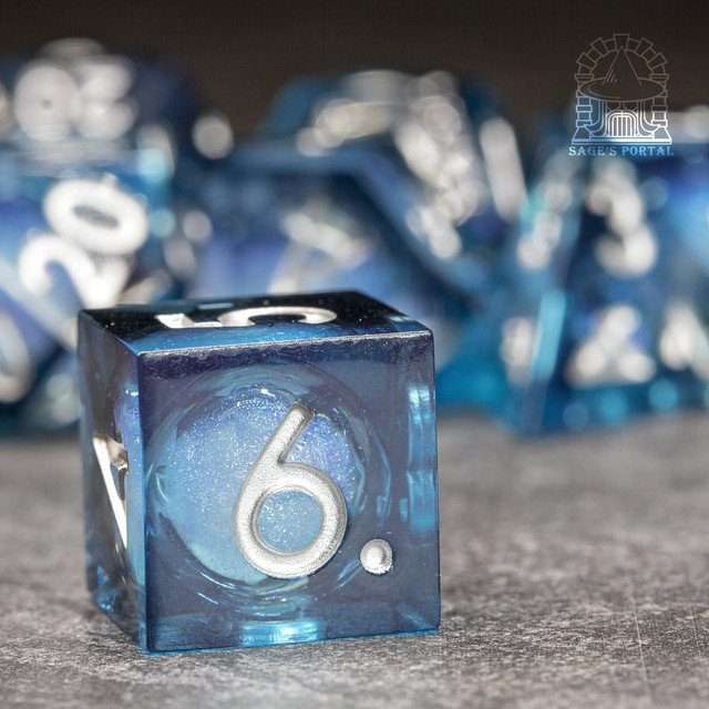 Sage's Midnight Souls Liquid Core Sharp Edge Resin Dice Set image 5
