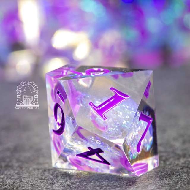 Sage's Crystals - Iris Sharp Edge Resin Polyhedral Dice Set image 3