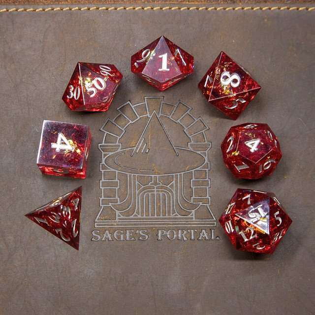 Sage's Exaltations - Phoenix's Rest Sharp Edge Resin Dice Set image 8