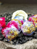 Sage's Geomancy Red/Magenta Sharp Edge Resin Dice Set image 0