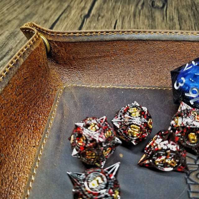 Sage's Enchanted Dice Tray Crazy Horse Oiled Saddle Leather Full Size image 5