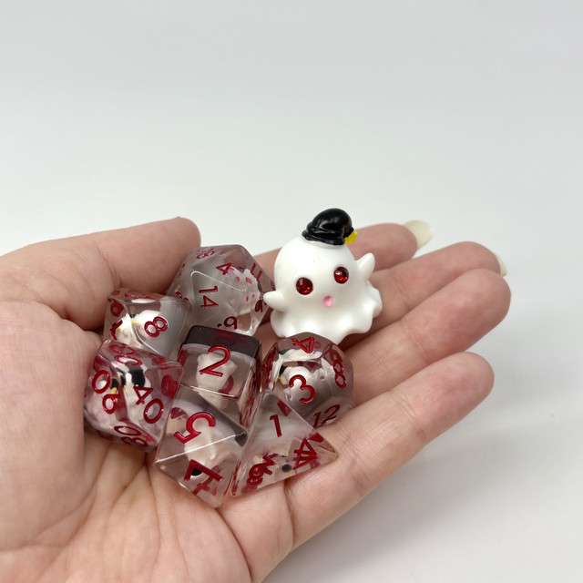 Sage's Sleepy Ghost Familiar Resin Polyhedral Dice Set + Toy image 4