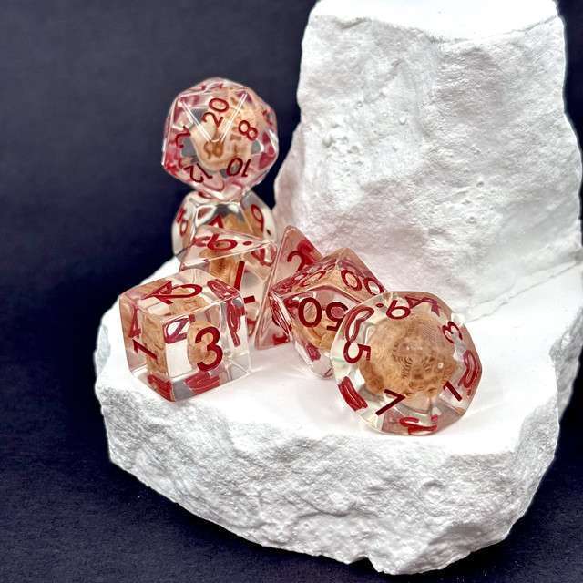 Sage's Fossil Familiar Resin Polyhedral Dice Set image 0