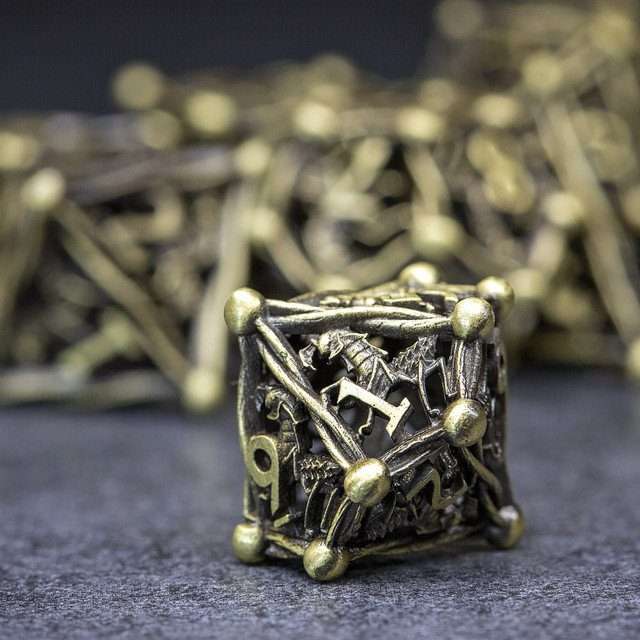 Sage's Ankeg Magical Creature Bronze Hollow Metal Polyhedral Dice Set image 2