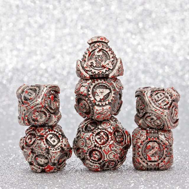 Sage's Artificer's Core Battlefield Essence Metal Polyhedral Dice Set image 14