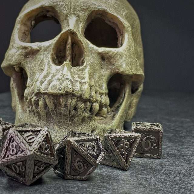 Sage's Anthems - Ancient Silver Metal Polyhedral Dice Set image 11