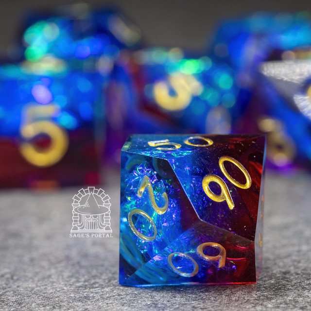 Sage's Crystals - Thermal Sharp Edge Resin Polyhedral Dice Set image 5