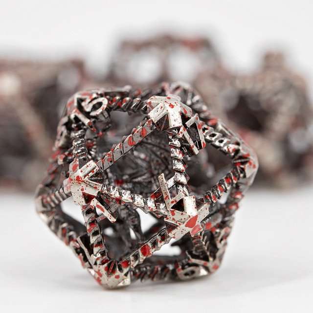 Sage's Draconic Prison Bloody Cage Hollow Metal Dice Set image 3