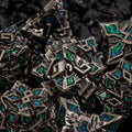 Sage's Petrified Lilium Jade Metal Polyhedral Dice Set | Dungeons Dragons DnD Pathfinder RPG