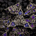 Sage's Petrified Lilium Plum Metal Polyhedral Dice Set | Dungeons Dragons DnD Pathfinder RPG