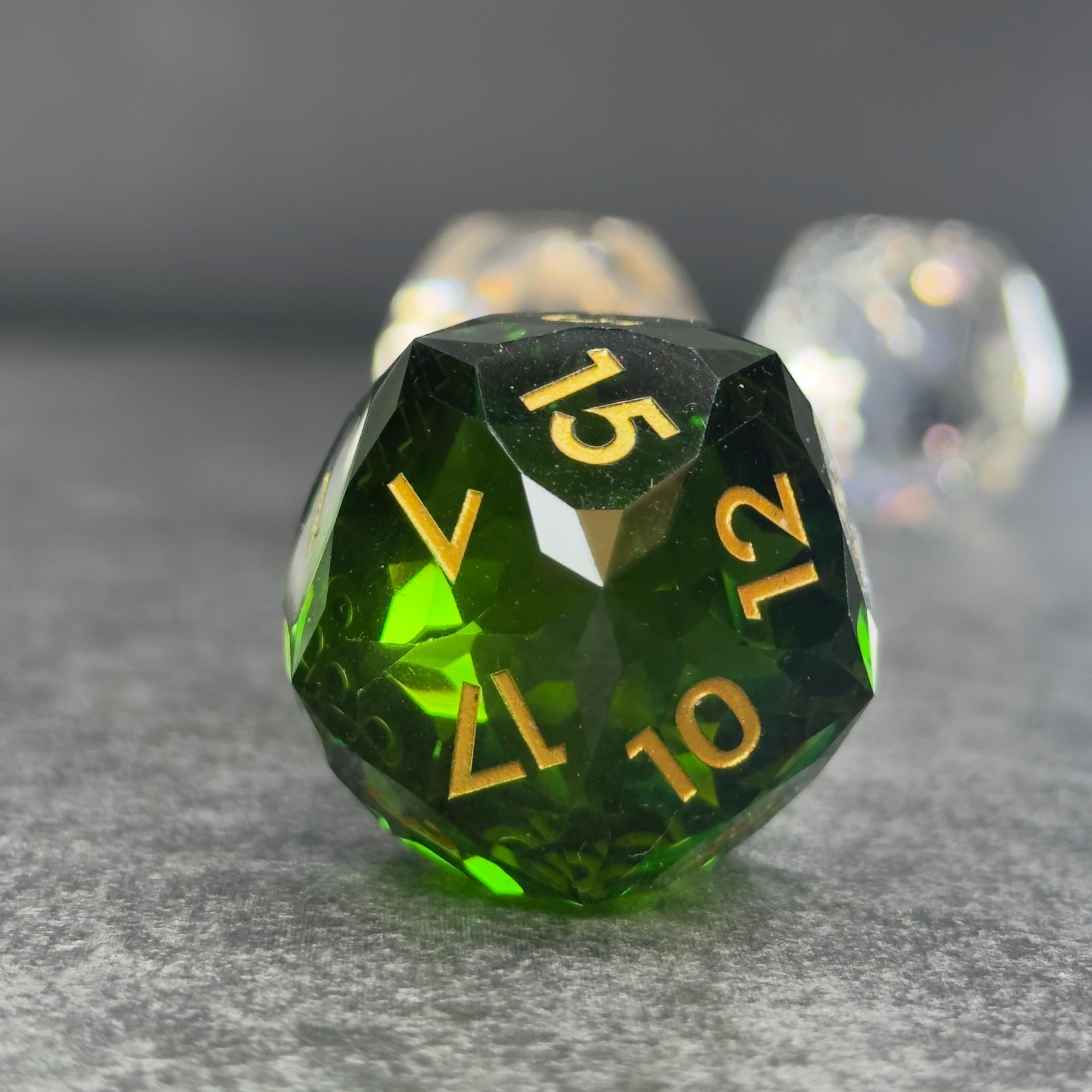 DND Faceted Resin 30mm D20 | Sage’s Faceted Crystals | Gem Cut Sharp Edge Dice