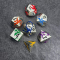 Metal DND Dice Set | Sage’s Chromatic Dragon Etchings | Rainbow Engraved Dragons Polyhedral Dice