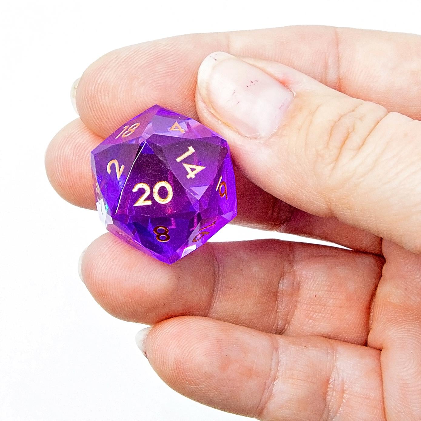 Faceted Resin DND Dice Set | Sage’s Faceted Crystals | Clear Gem Cut Design