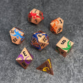 Metal DND Dice Set | Sage’s Chromatic Dragon Etchings | Rainbow Engraved Dragons Polyhedral Dice