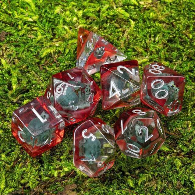 Sage’s Ancient Snail Familiar Resin Polyhedral Dice Set - Sage's PortalResin Dice Set