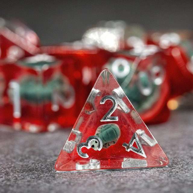 Sage’s Ancient Snail Familiar Resin Polyhedral Dice Set - Sage's PortalResin Dice Set