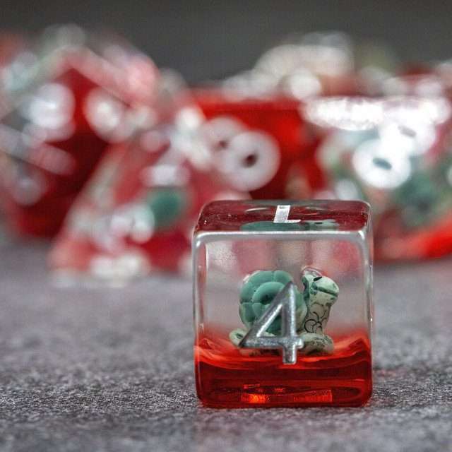 Sage’s Ancient Snail Familiar Resin Polyhedral Dice Set - Sage's PortalResin Dice Set