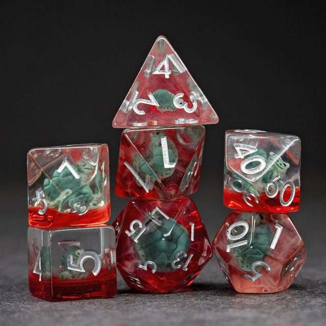 Sage’s Ancient Snail Familiar Resin Polyhedral Dice Set - Sage's PortalResin Dice Set