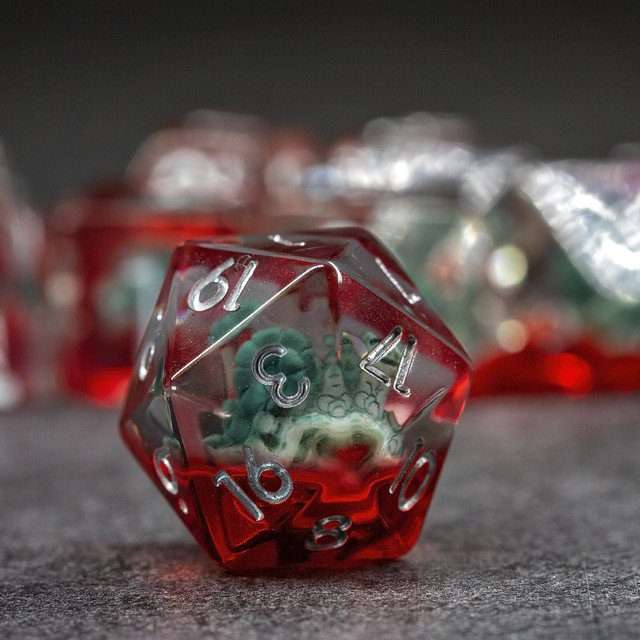 Sage’s Ancient Snail Familiar Resin Polyhedral Dice Set - Sage's PortalResin Dice Set