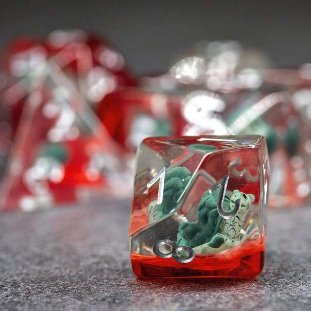 Sage’s Ancient Snail Familiar Resin Polyhedral Dice Set - Sage's PortalResin Dice Set