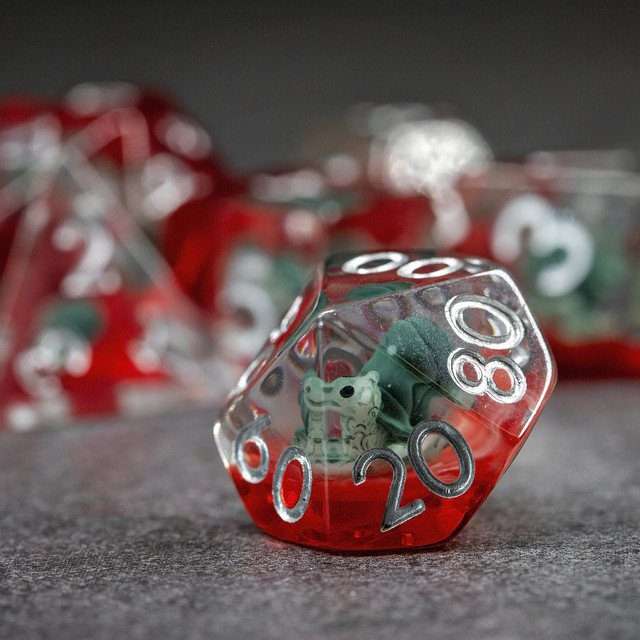 Sage’s Ancient Snail Familiar Resin Polyhedral Dice Set - Sage's PortalResin Dice Set