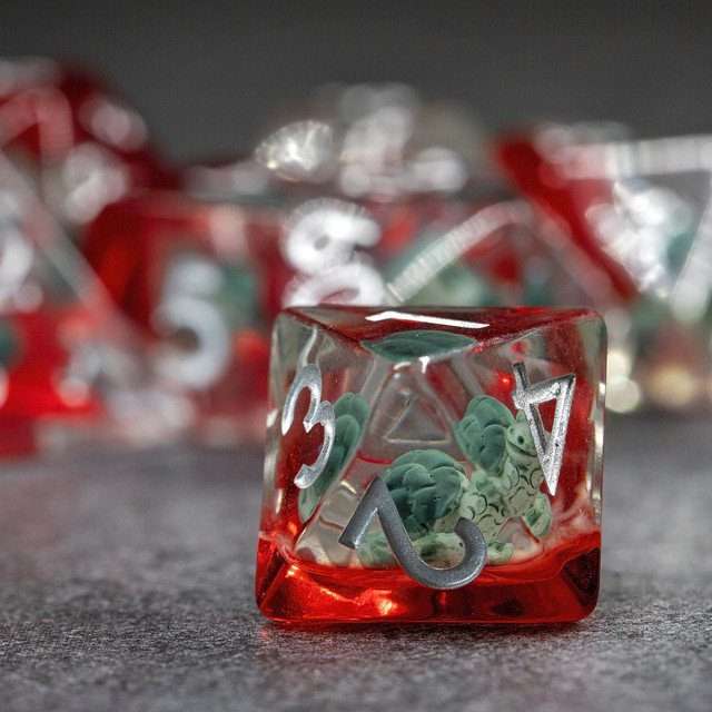 Sage’s Ancient Snail Familiar Resin Polyhedral Dice Set - Sage's PortalResin Dice Set