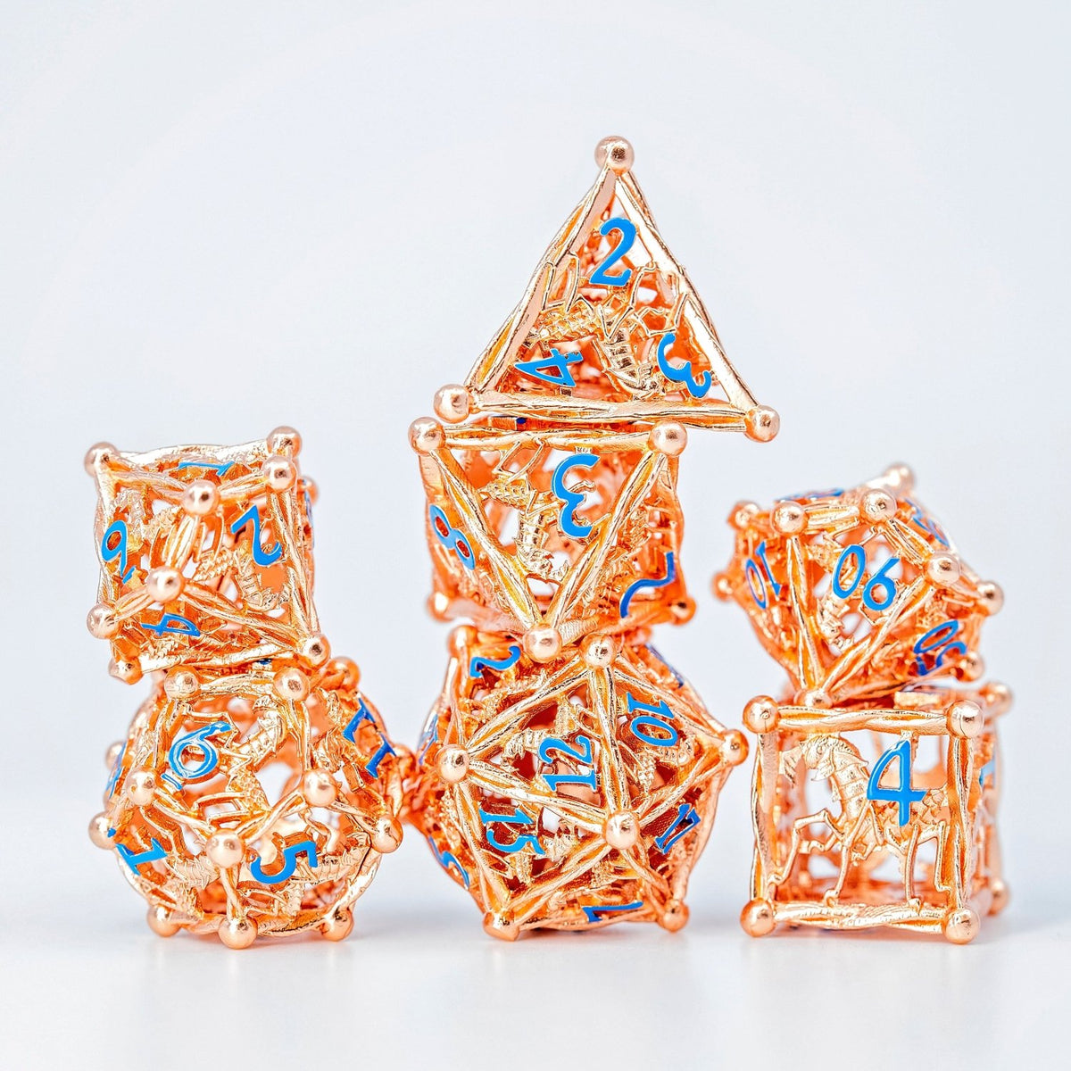 Sage's Ankheg Magical Creature Copper Hollow Metal Dice Set - Sage's PortalHollow Metal Dice Set
