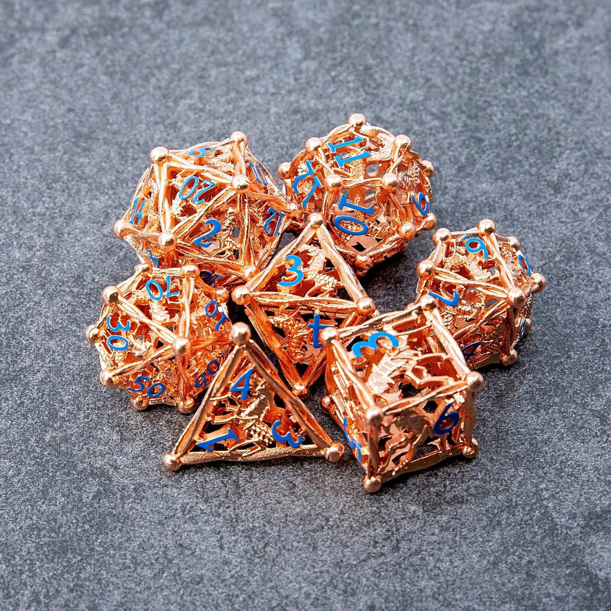 Sage's Ankheg Magical Creature Copper Hollow Metal Dice Set - Sage's PortalHollow Metal Dice Set