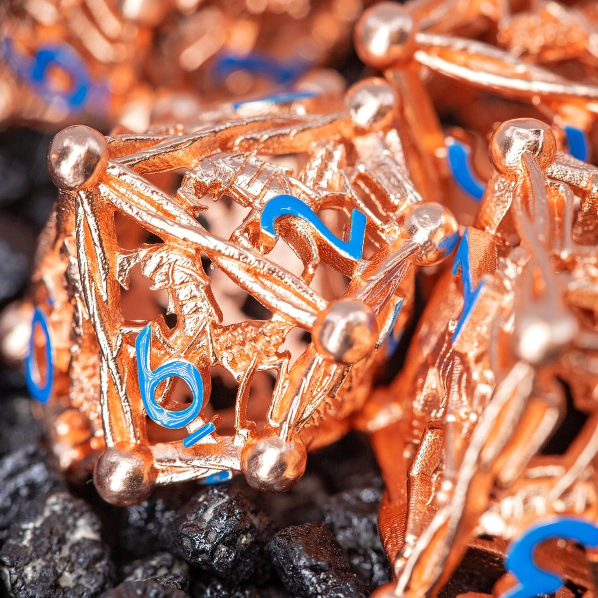 Sage's Ankheg Magical Creature Copper Hollow Metal Dice Set - Sage's PortalHollow Metal Dice Set