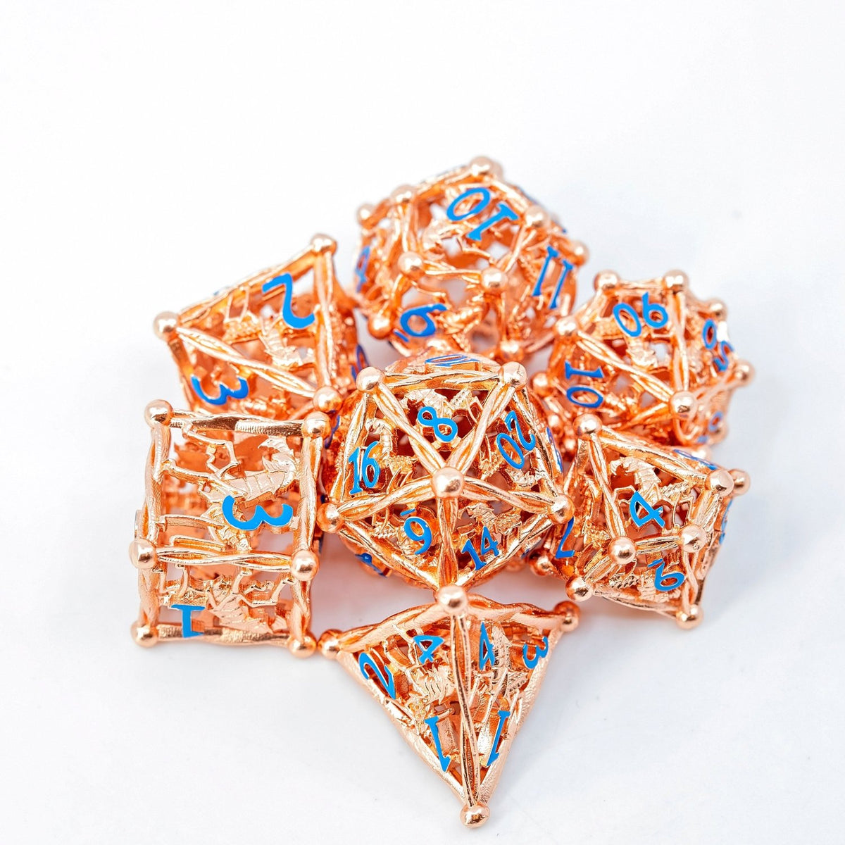 Sage's Ankheg Magical Creature Copper Hollow Metal Dice Set - Sage's PortalHollow Metal Dice Set
