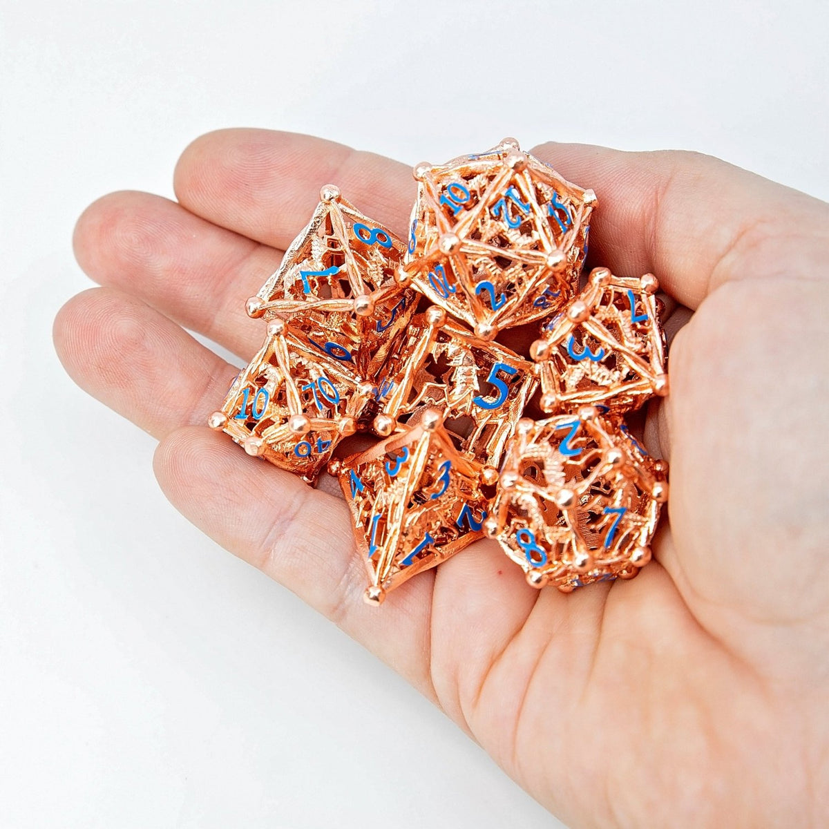 Sage's Ankheg Magical Creature Copper Hollow Metal Dice Set - Sage's PortalHollow Metal Dice Set