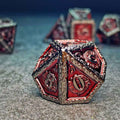 Sage's Anthems - Dark Silver and Red Metal Polyhedral Dice Set - Sage's PortalMetal Dice Set