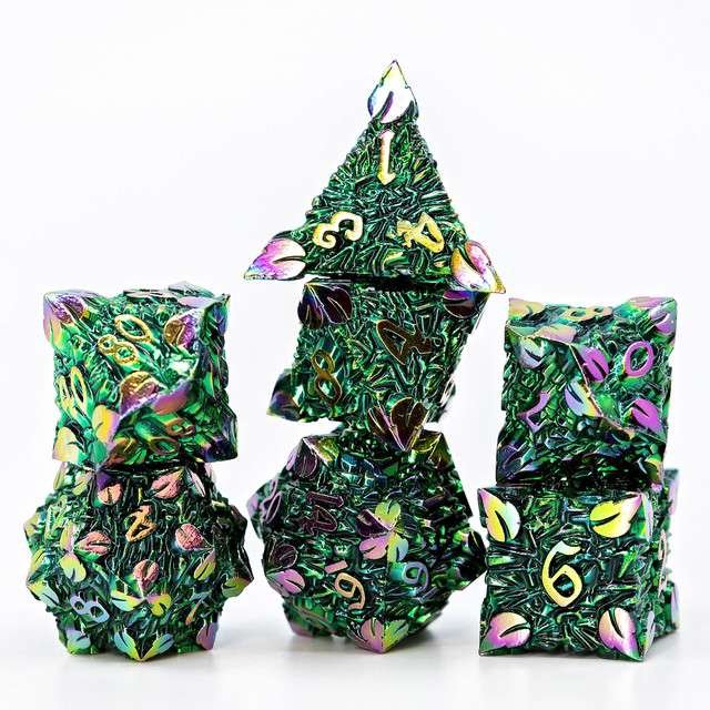 Sage’s Arboreals Sylvan Metal Polyhedral Dice Set - Sage's PortalMetal Dice Set