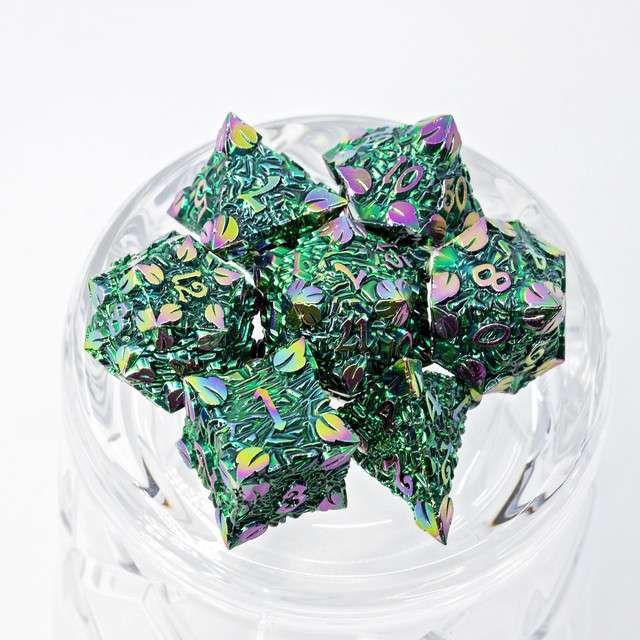 Sage’s Arboreals Sylvan Metal Polyhedral Dice Set - Sage's PortalMetal Dice Set