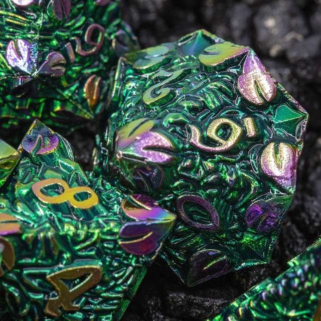 Sage’s Arboreals Sylvan Metal Polyhedral Dice Set - Sage's PortalMetal Dice Set