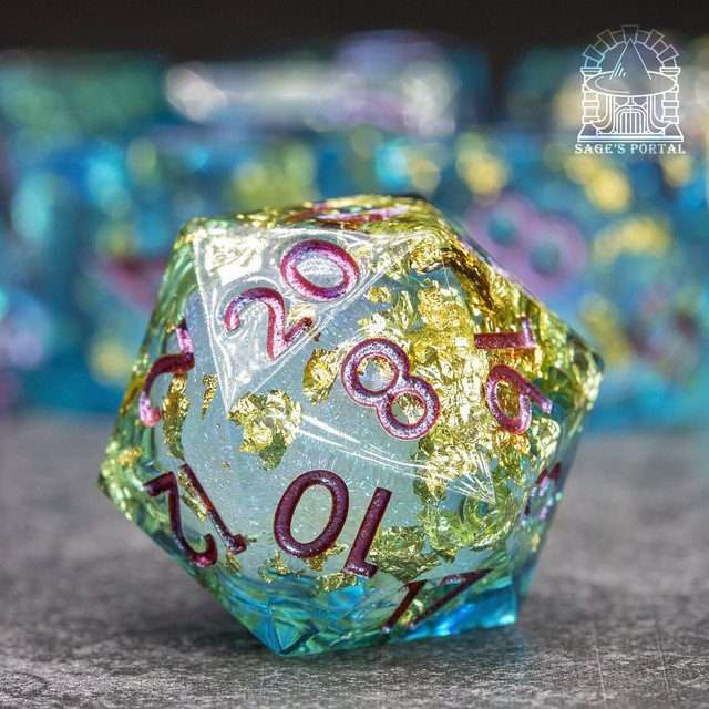 Sage's Atlantis Souls Liquid Core Sharp Edge Resin Dice Set - Sage's PortalLiquid Core Dice Set