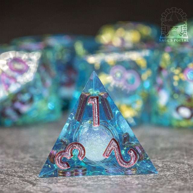 Sage's Atlantis Souls Liquid Core Sharp Edge Resin Dice Set - Sage's PortalLiquid Core Dice Set